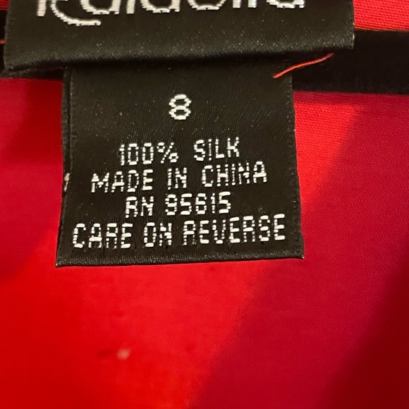 Cherry red silk ladies blouse size 8. Vibrant dress top. Excellent condition. - Picture 3 of 5